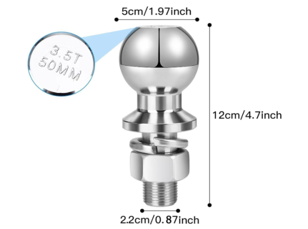 Kugelkopf Anhängerkupplung, 50mm 3.5T